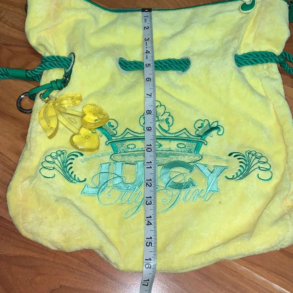 Original Juicy Couture Terry Cloth Drawstring Embroidered Handbag Purse